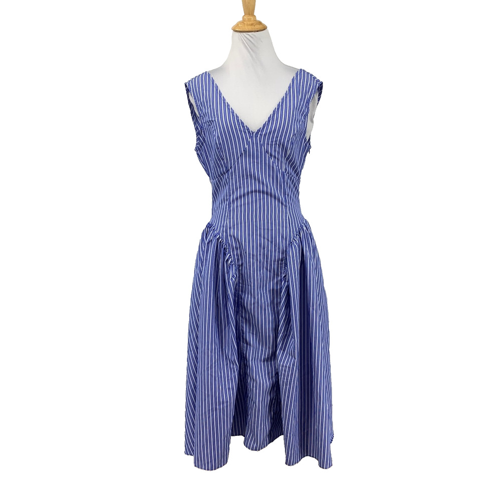 Glamorous Dress Womens 4P Petite Sleeveless Striped Dropped Waist Gathered Skirt